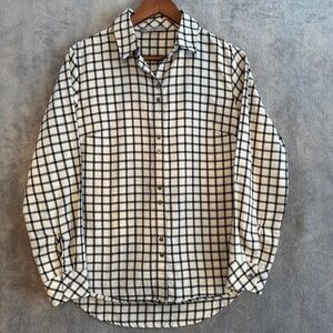Riders by Lee Bella Easy Care Windowpane Shirt Small No-Gap Western Flannel Work